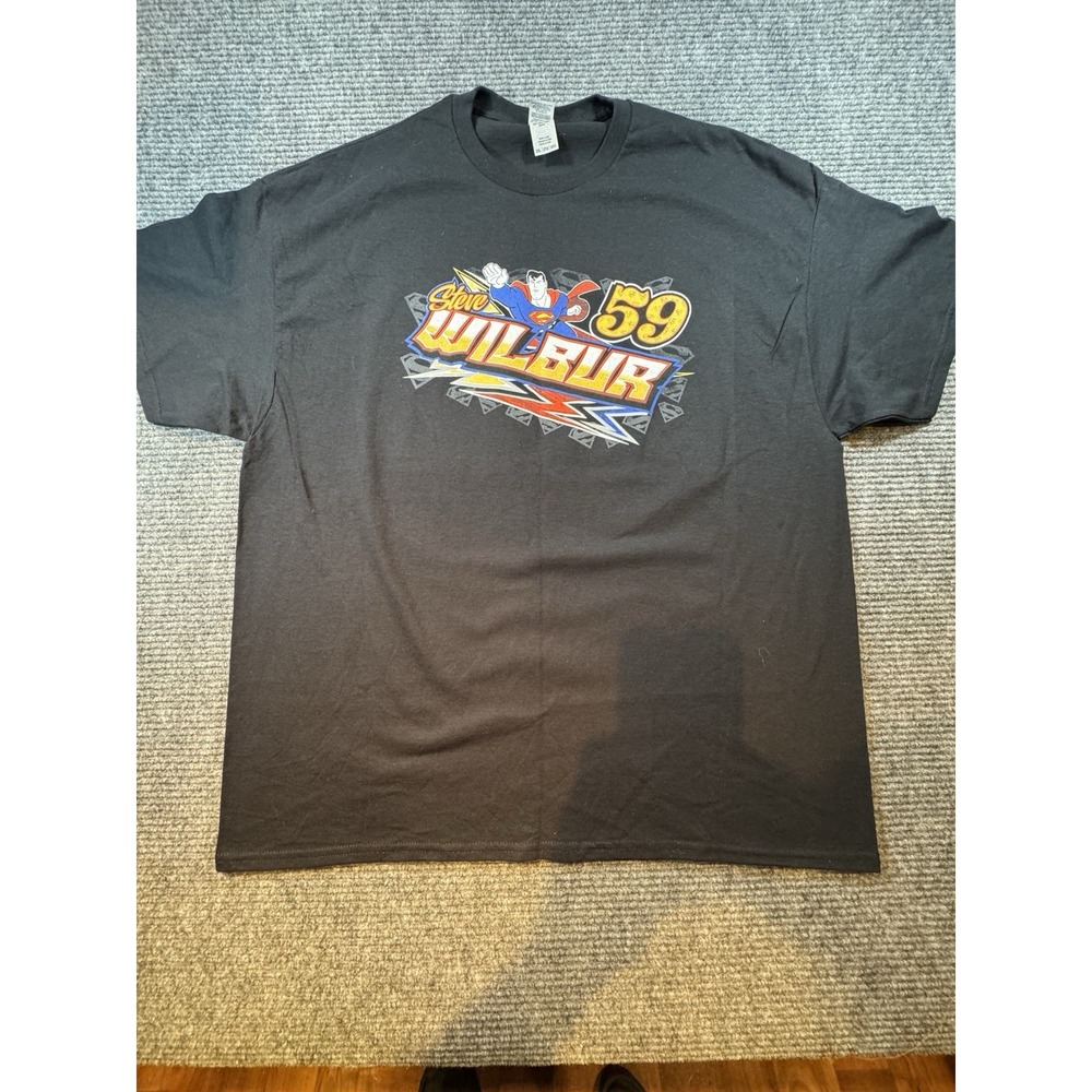 Superman Steve Wilbur PA Racecar Driver #59 Sprint Car Sportsmans T shirt sz 2XL